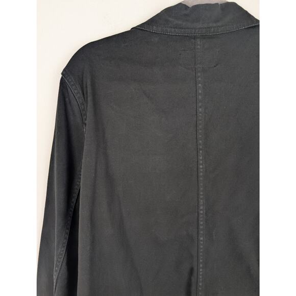 Quince Chore Jacket Organic Comfort Stretch Shacket Denim Oversized Black Size L - Picture 8 of 12